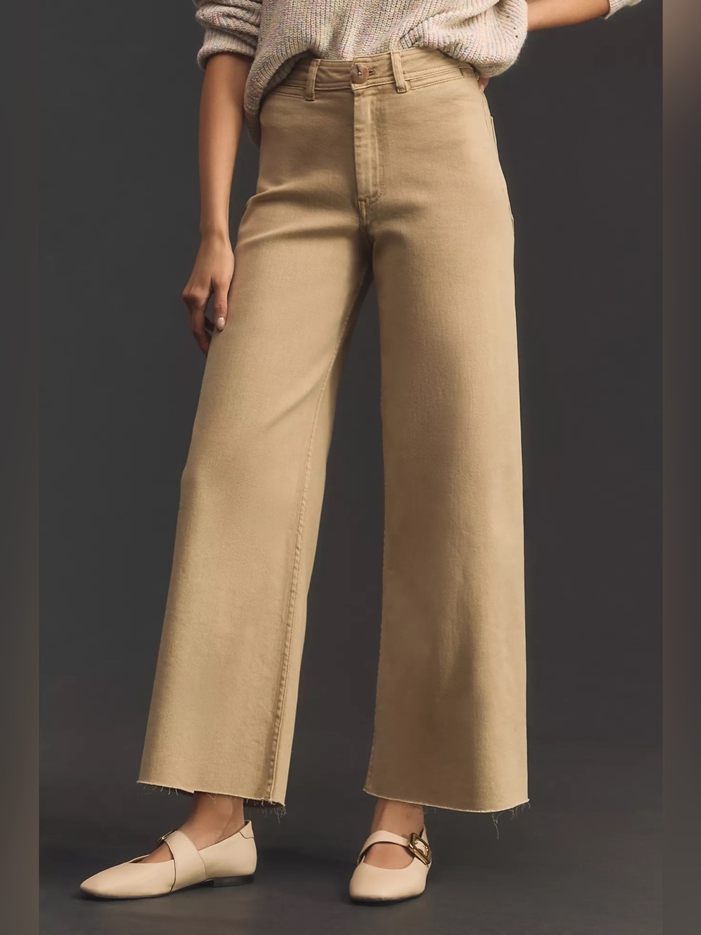 Anthropologie Maeve Coletta High-Rise Crop Wide-Leg Jeans Size 27